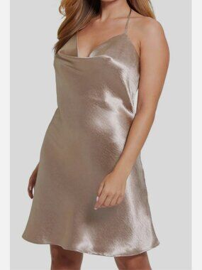 Guess Taryn Cowl Satin Mini Slip Dress
